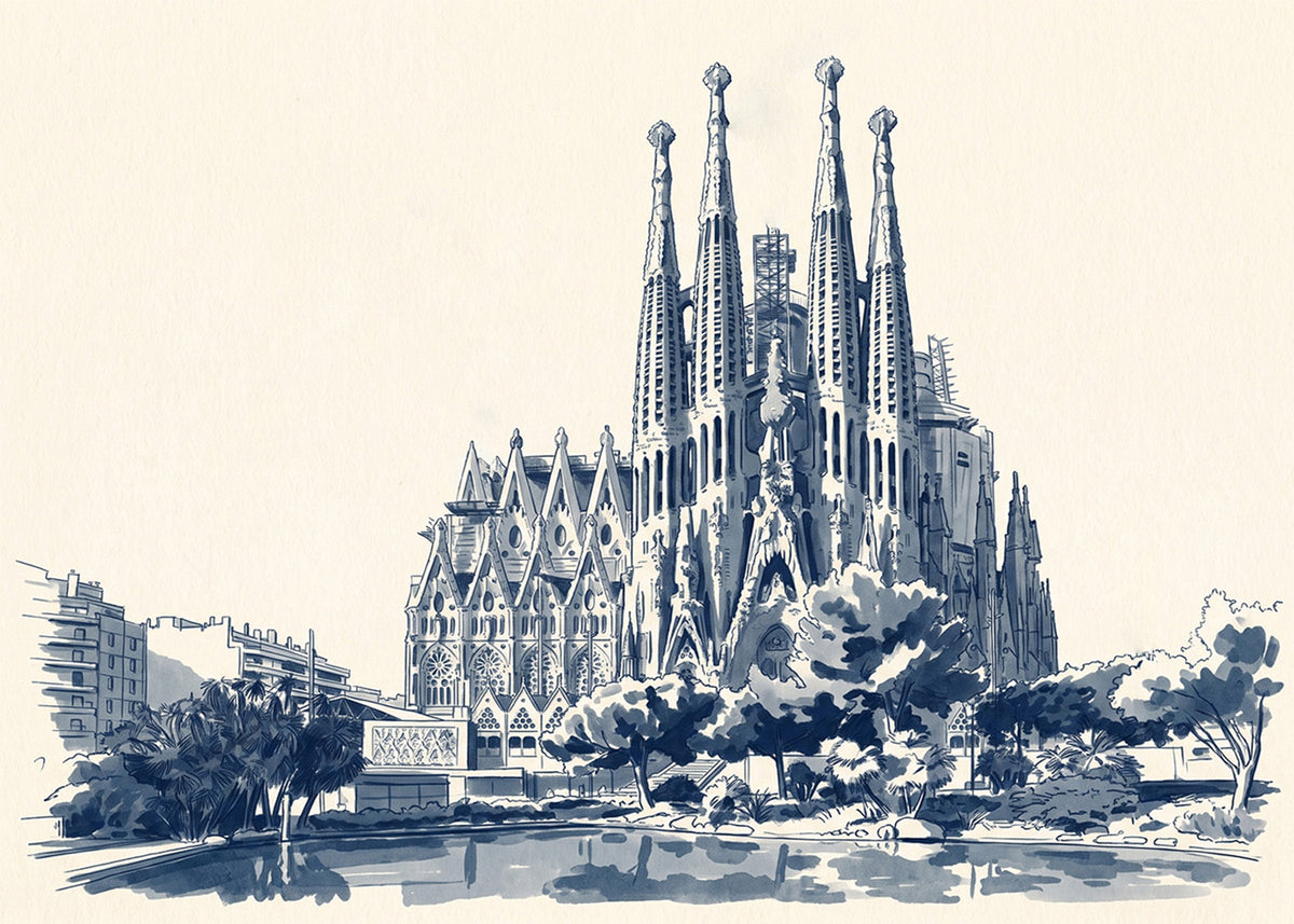 Cuadro La Sagrada Familia - Blue