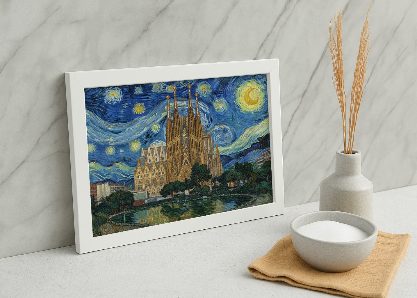 Cuadro La Sagrada Familia - Noche Estrellada