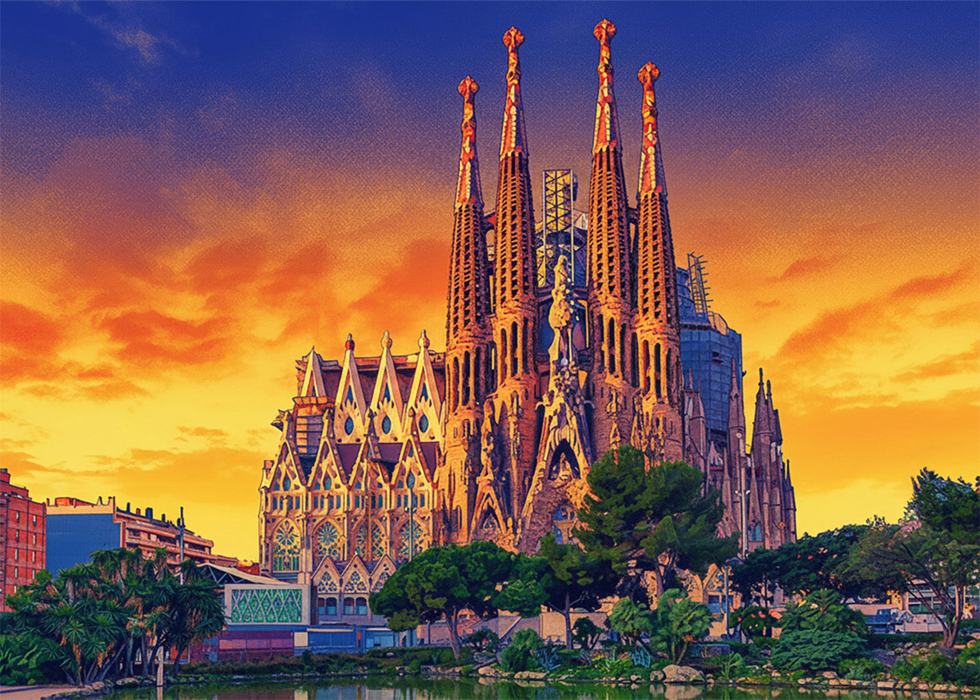 Cuadro La Sagrada Familia - Pop Atardecer