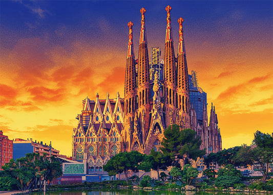 Cuadro La Sagrada Familia - Pop Atardecer