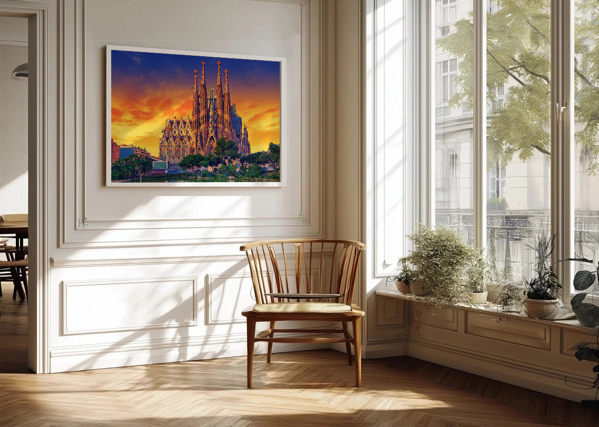Cuadro La Sagrada Familia - Pop Atardecer
