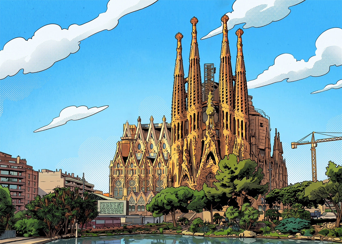 Cuadro La Sagrada Familia de Barcelona - Cómic