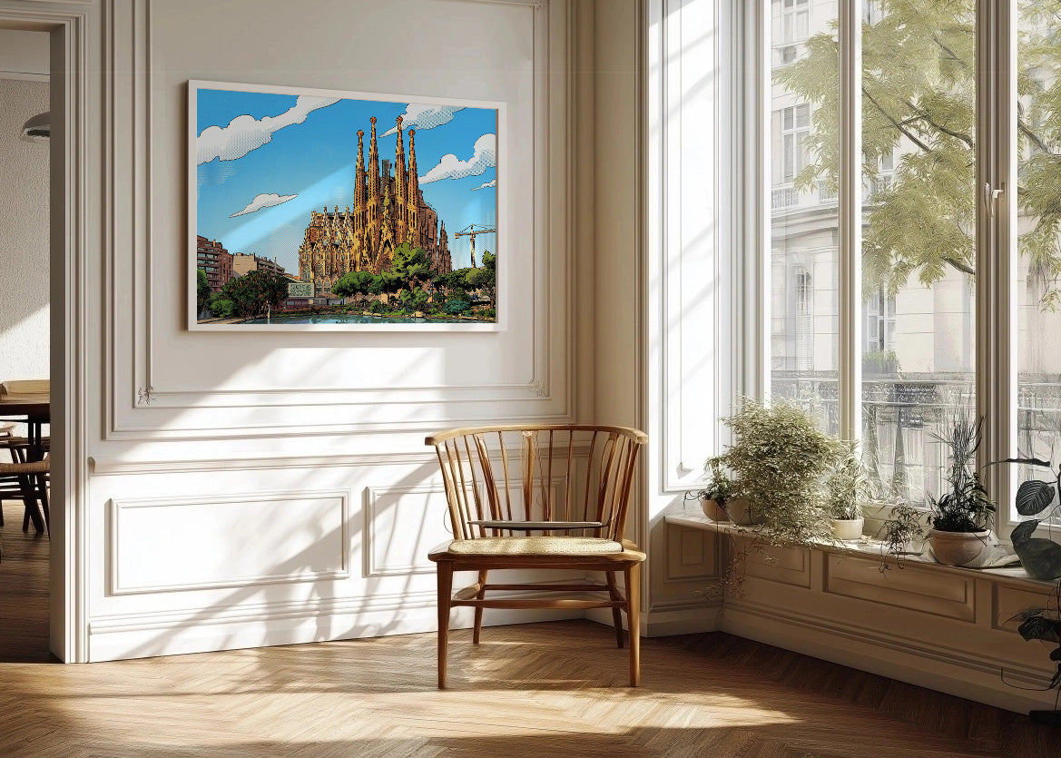 Cuadro La Sagrada Familia de Barcelona - Cómic