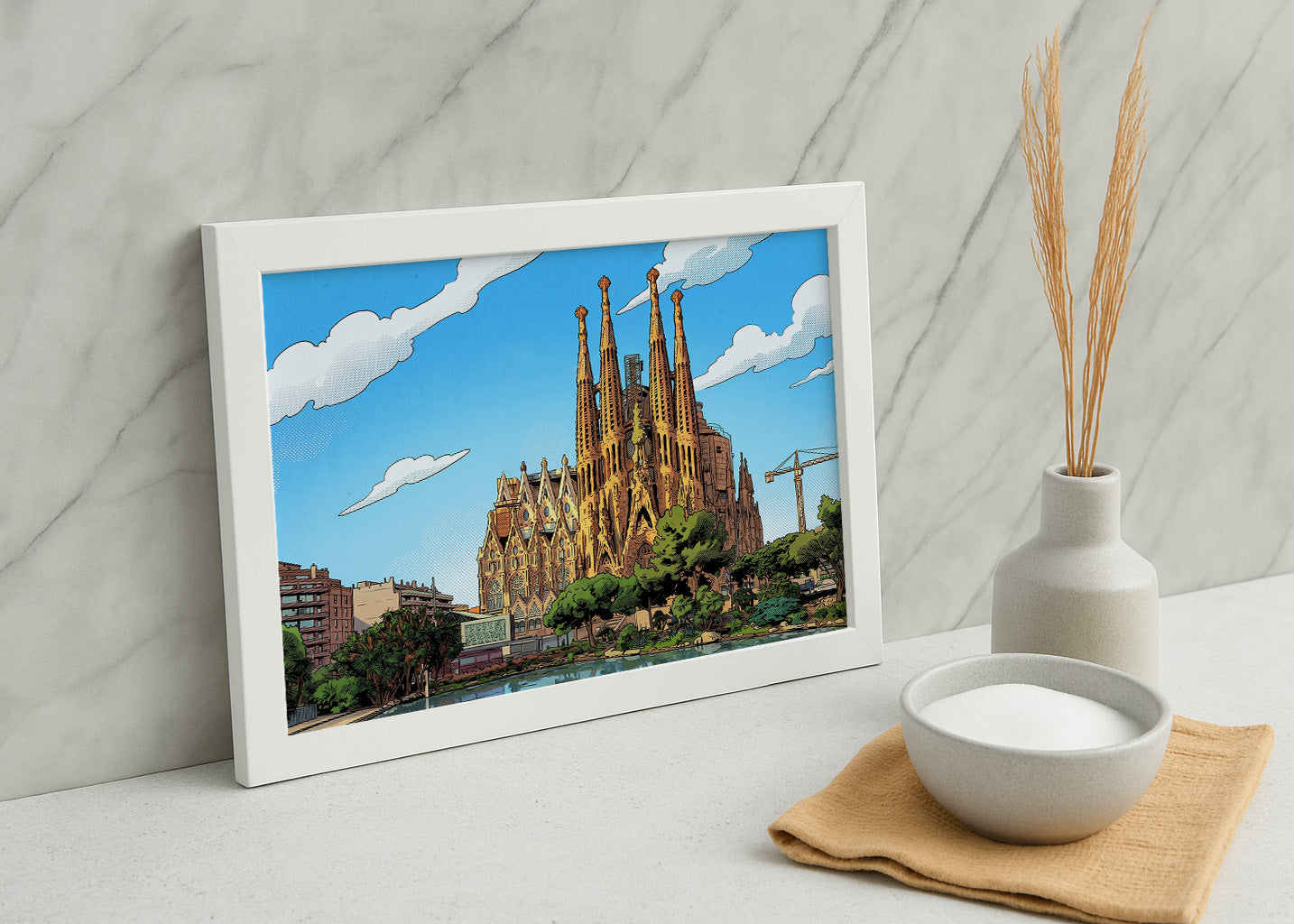 Cuadro La Sagrada Familia de Barcelona - Cómic