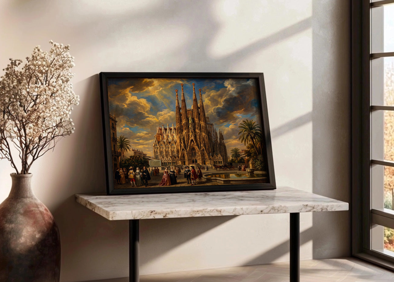 Cuadro La Sagrada Familia de Barcelona estilo barroco