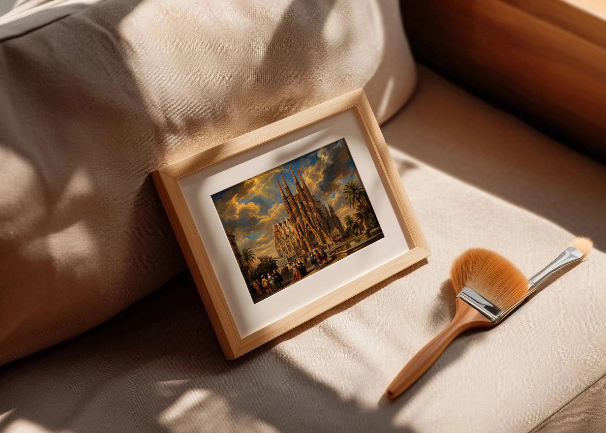 Cuadro La Sagrada Familia de Barcelona estilo barroco