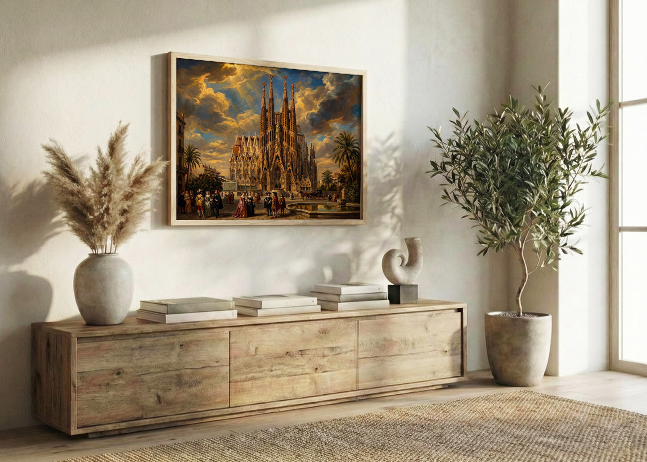 Cuadro La Sagrada Familia de Barcelona estilo barroco