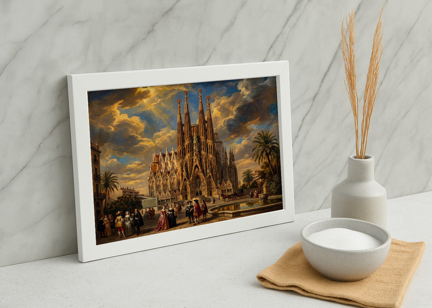 Cuadro La Sagrada Familia de Barcelona estilo barroco