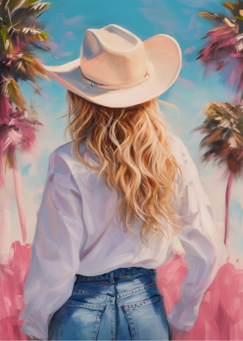 Cuadro La chica vaquera de espaldas