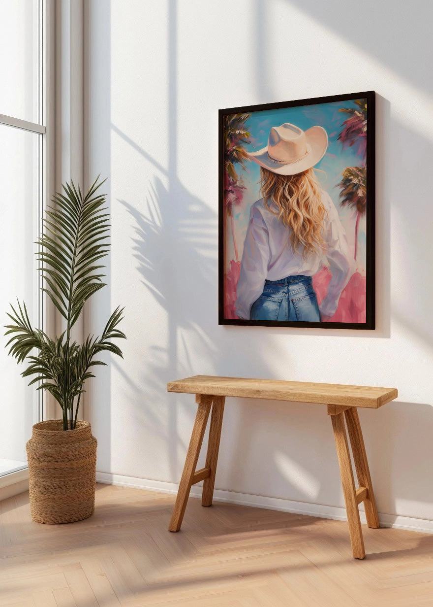 Cuadro La chica vaquera de espaldas