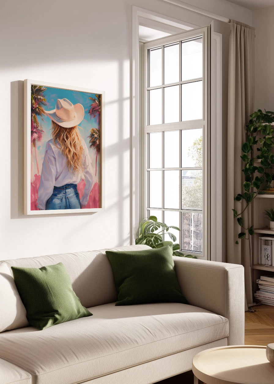 Cuadro La chica vaquera de espaldas