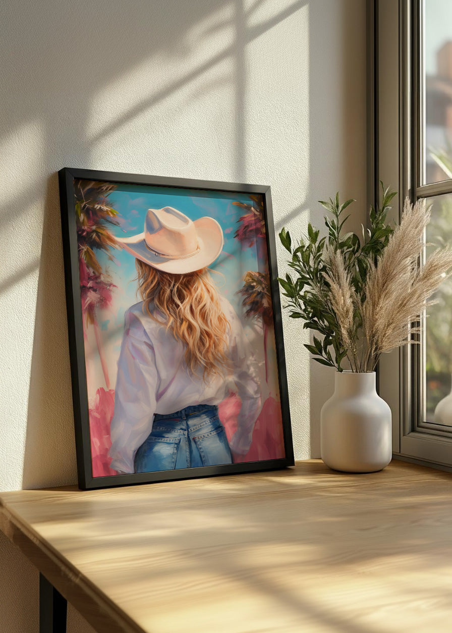 Cuadro La chica vaquera de espaldas