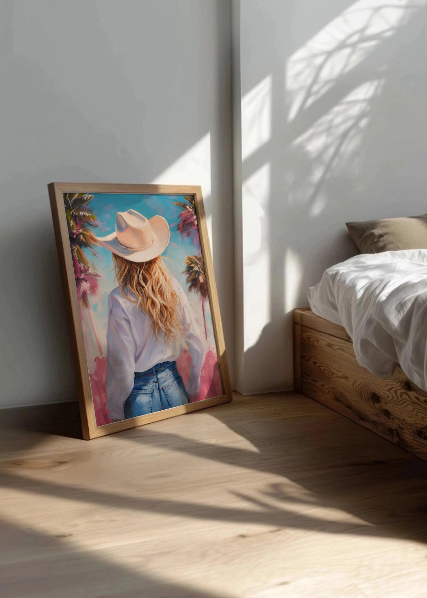 Cuadro La chica vaquera de espaldas