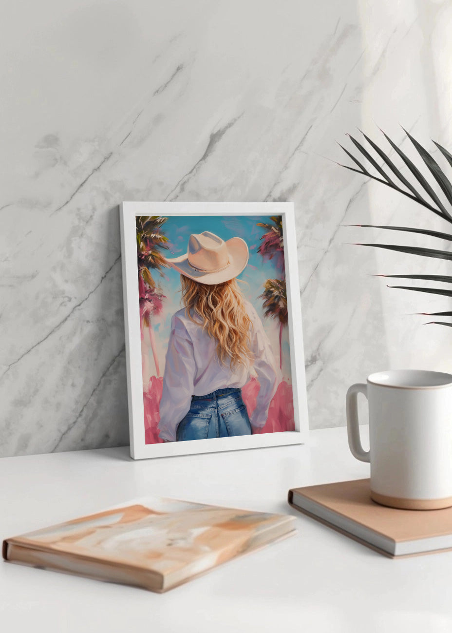 Cuadro La chica vaquera de espaldas