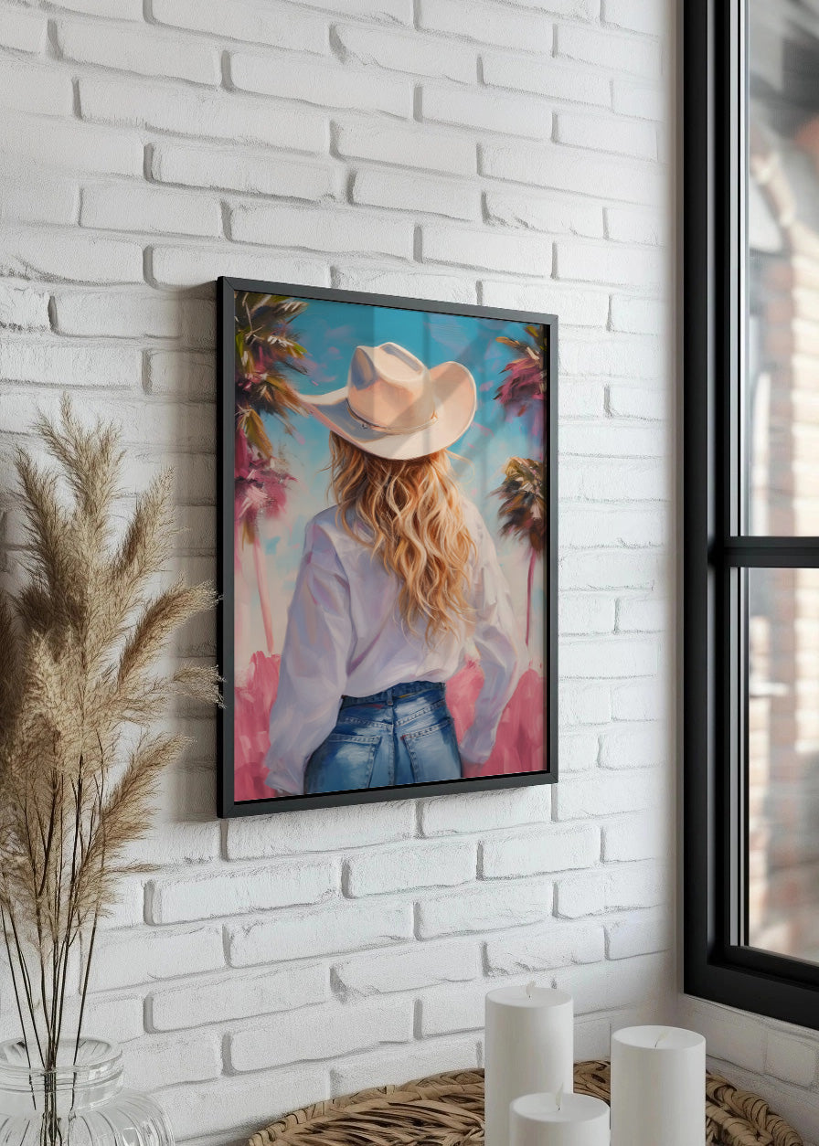 Cuadro La chica vaquera de espaldas