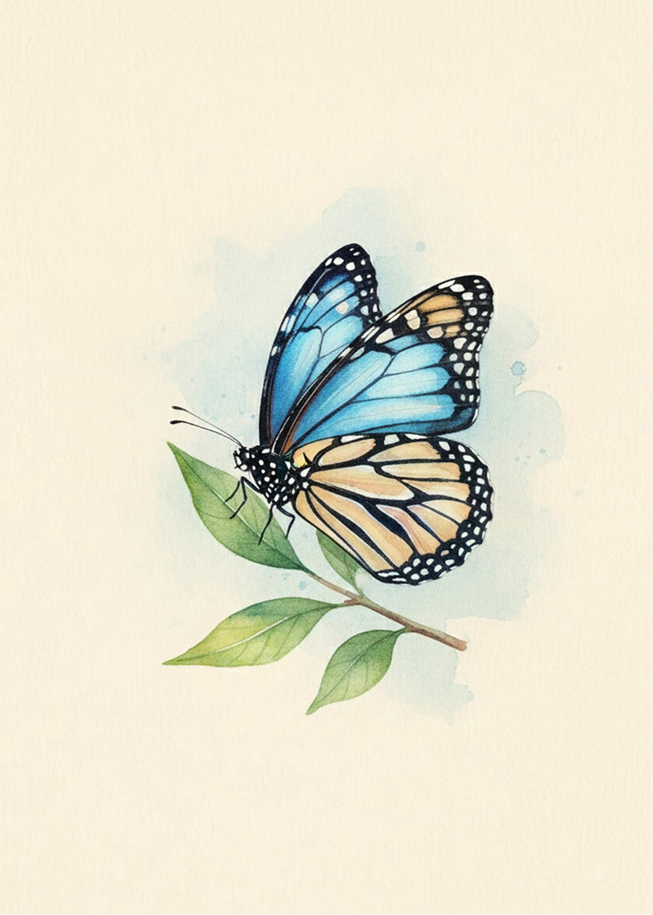 Cuadro La mariposa azul