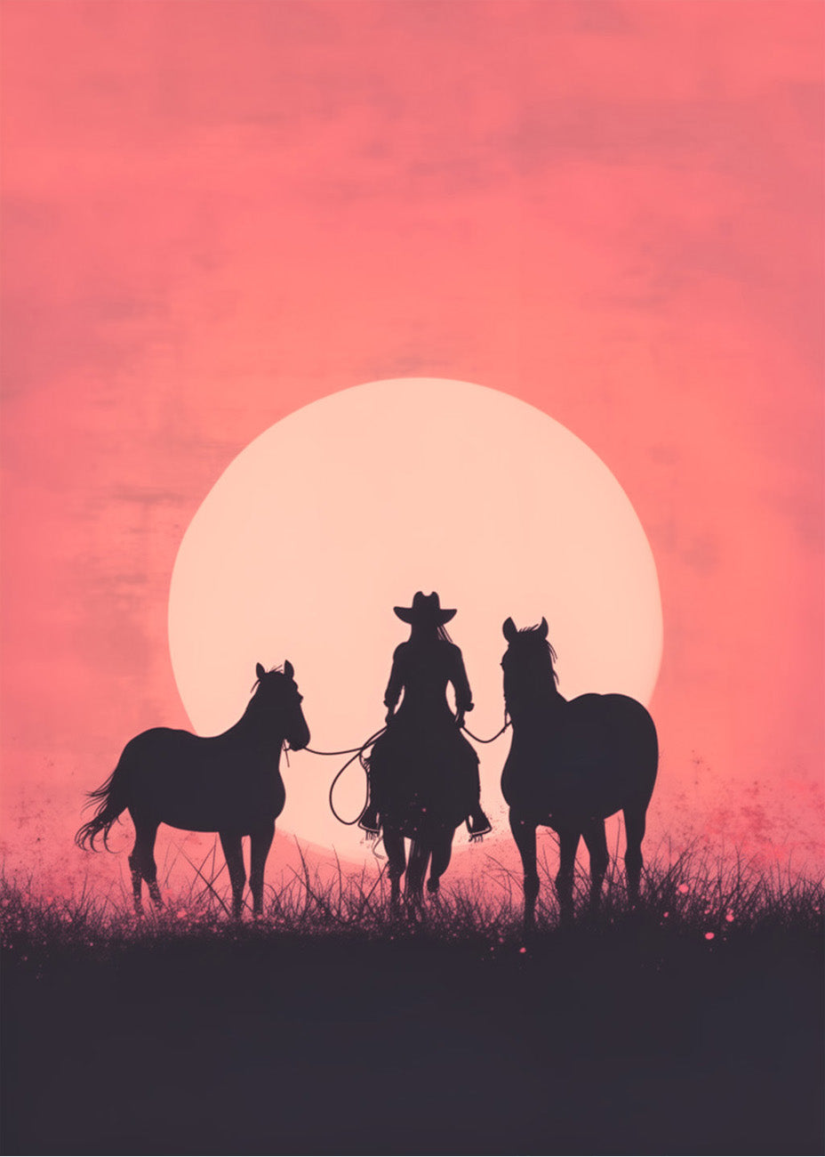 Cuadro La vaquera con sus caballos