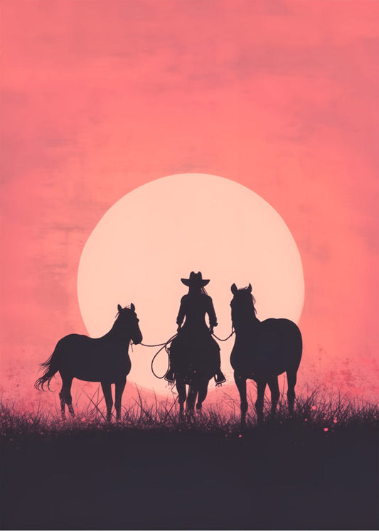 Cuadro La vaquera con sus caballos