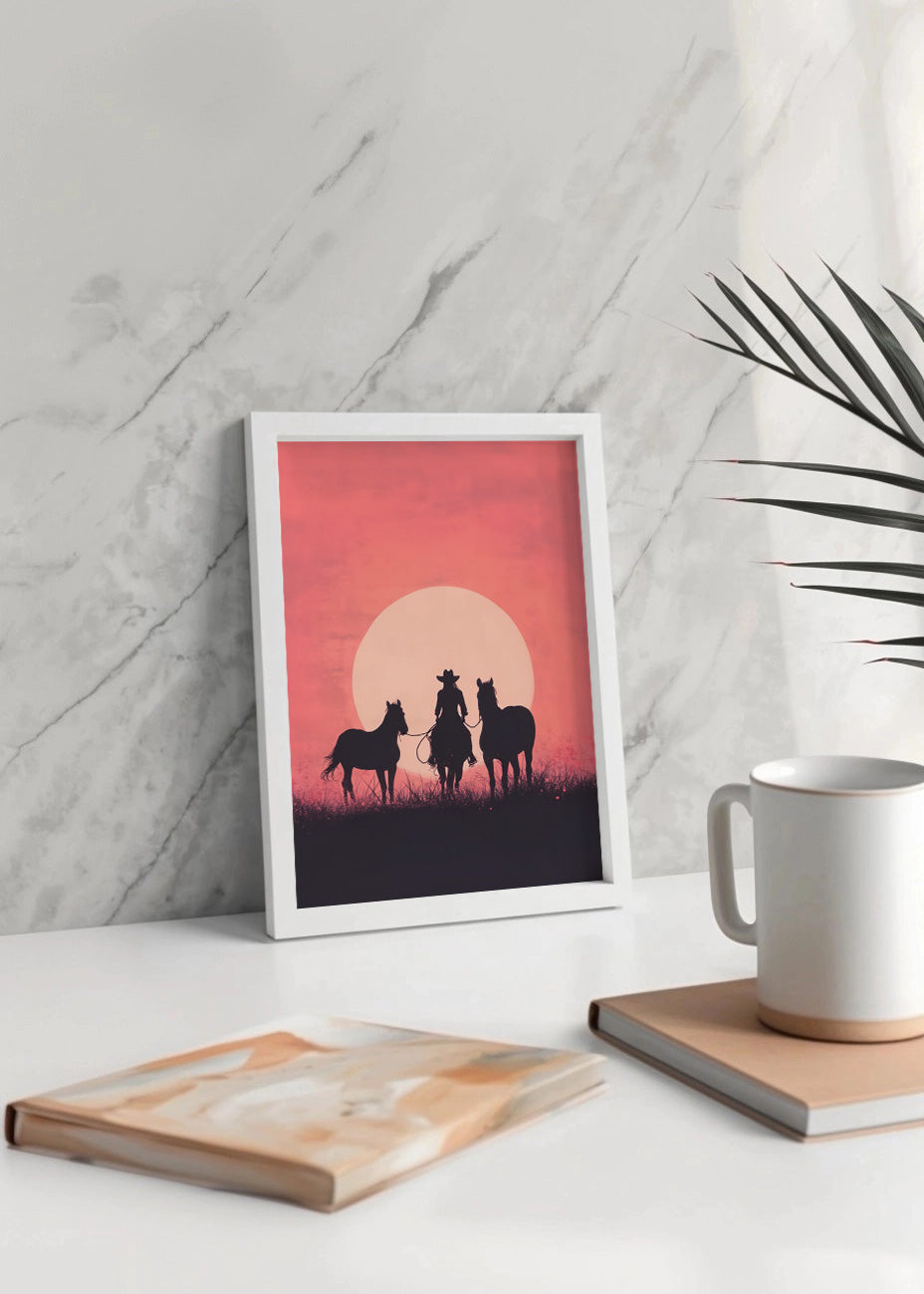 Cuadro La vaquera con sus caballos