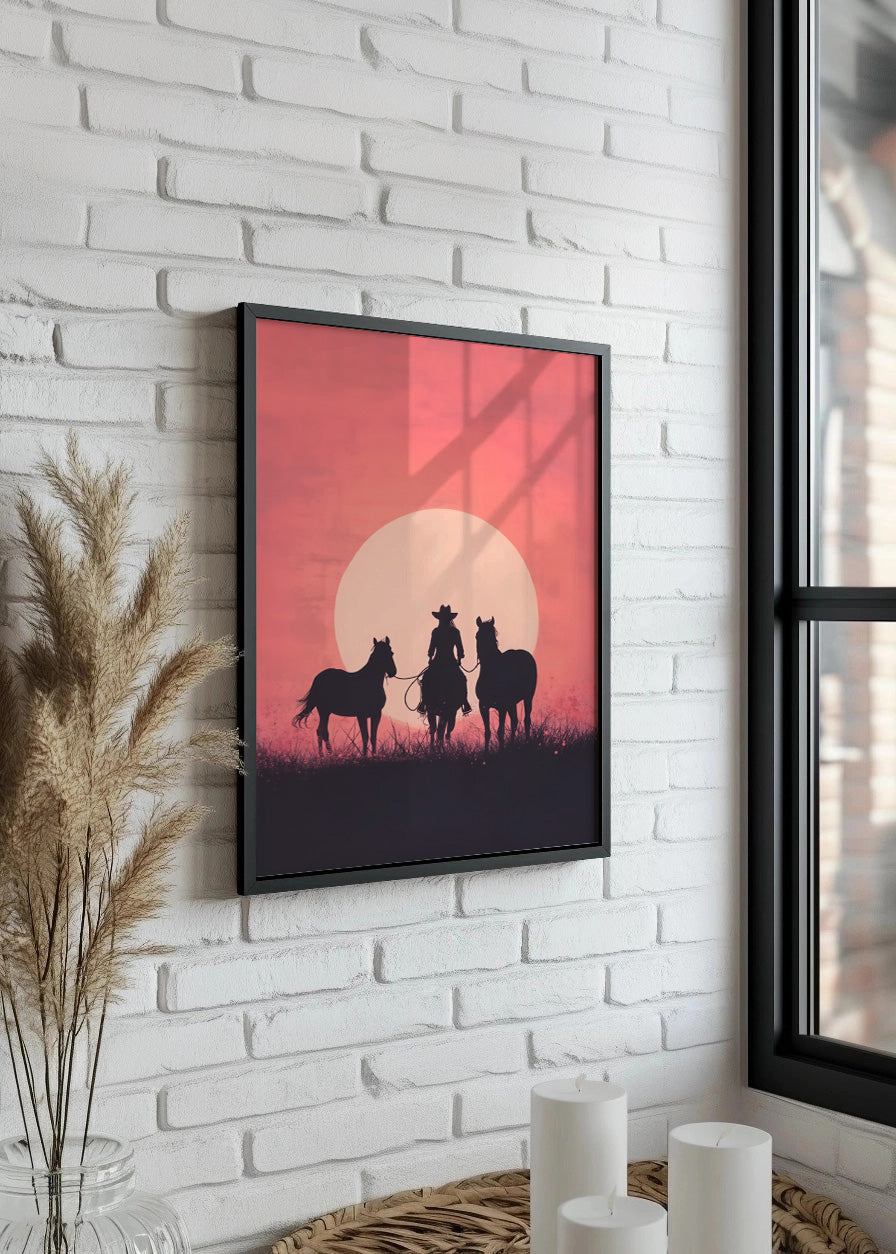 Cuadro La vaquera con sus caballos