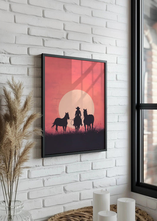 Cuadro La vaquera con sus caballos