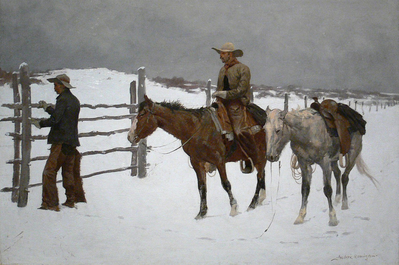 Cuadro de ​La caída del vaquero (Frederic Remington) - Fine Artic