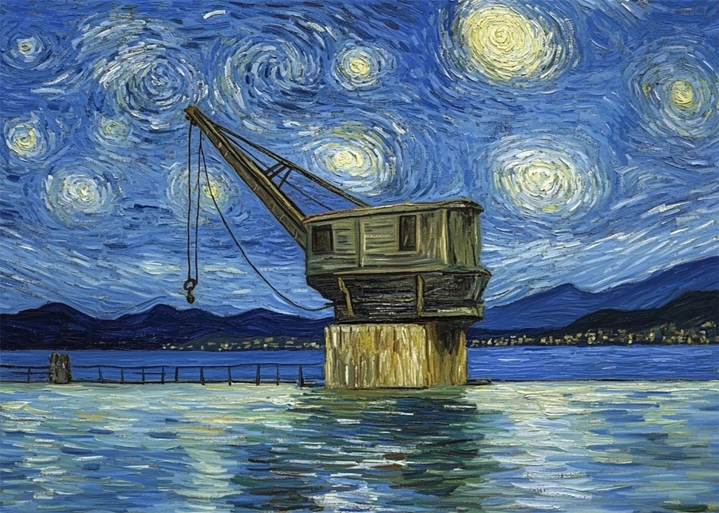 Cuadro ​La grúa de Santander - Van Gogh