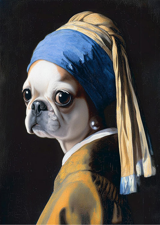 Cuadro ​La joven de la perla - Pug
