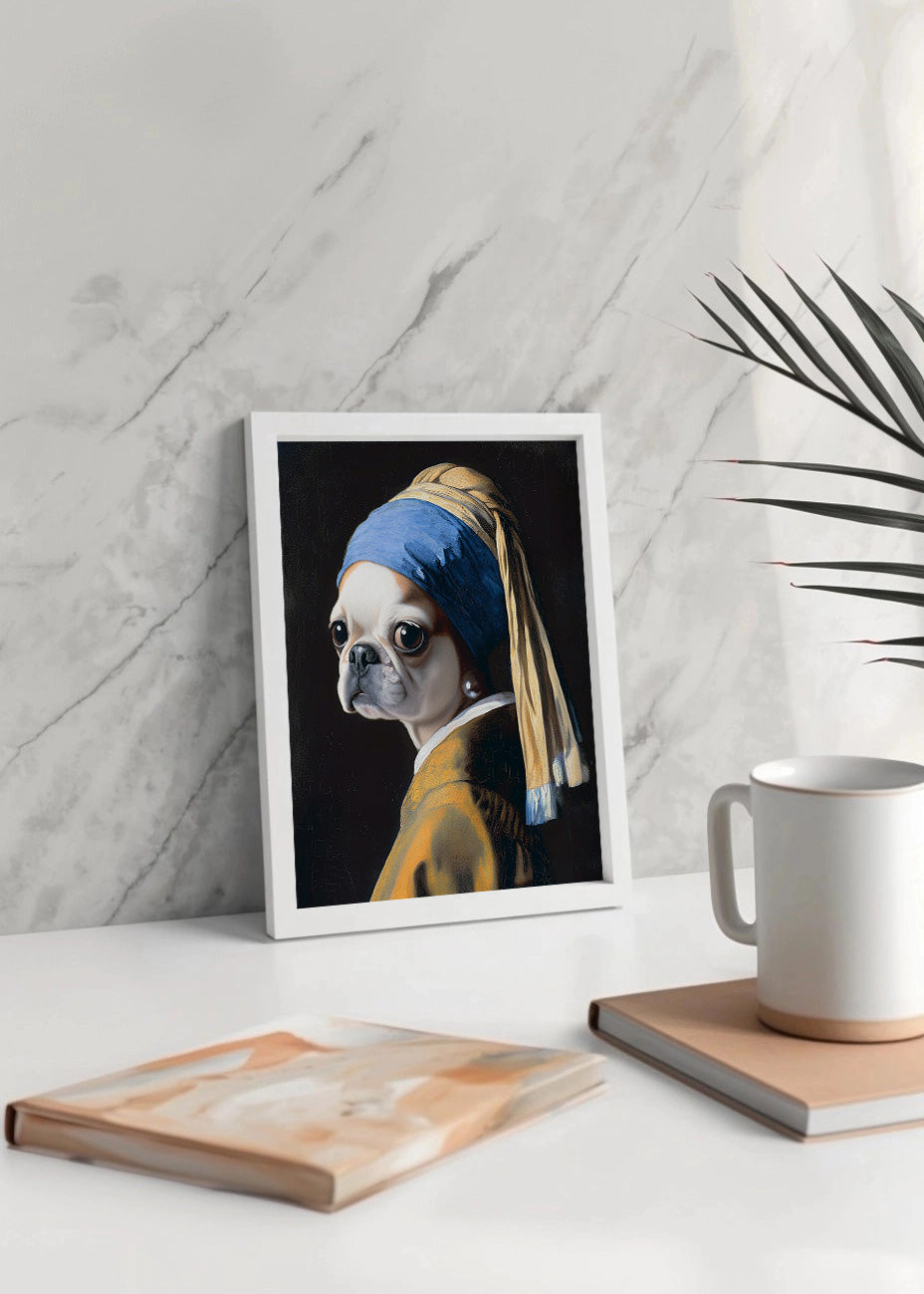 Cuadro ​La joven de la perla - Pug
