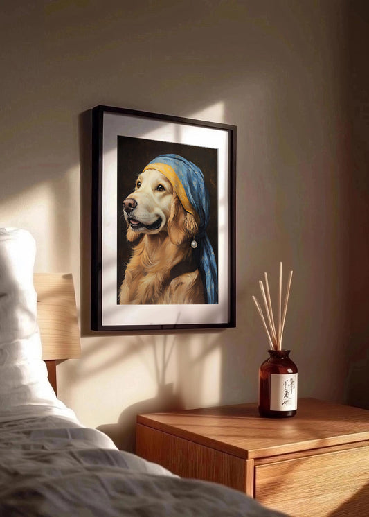 Cuadro ​La joven de la perla - perro