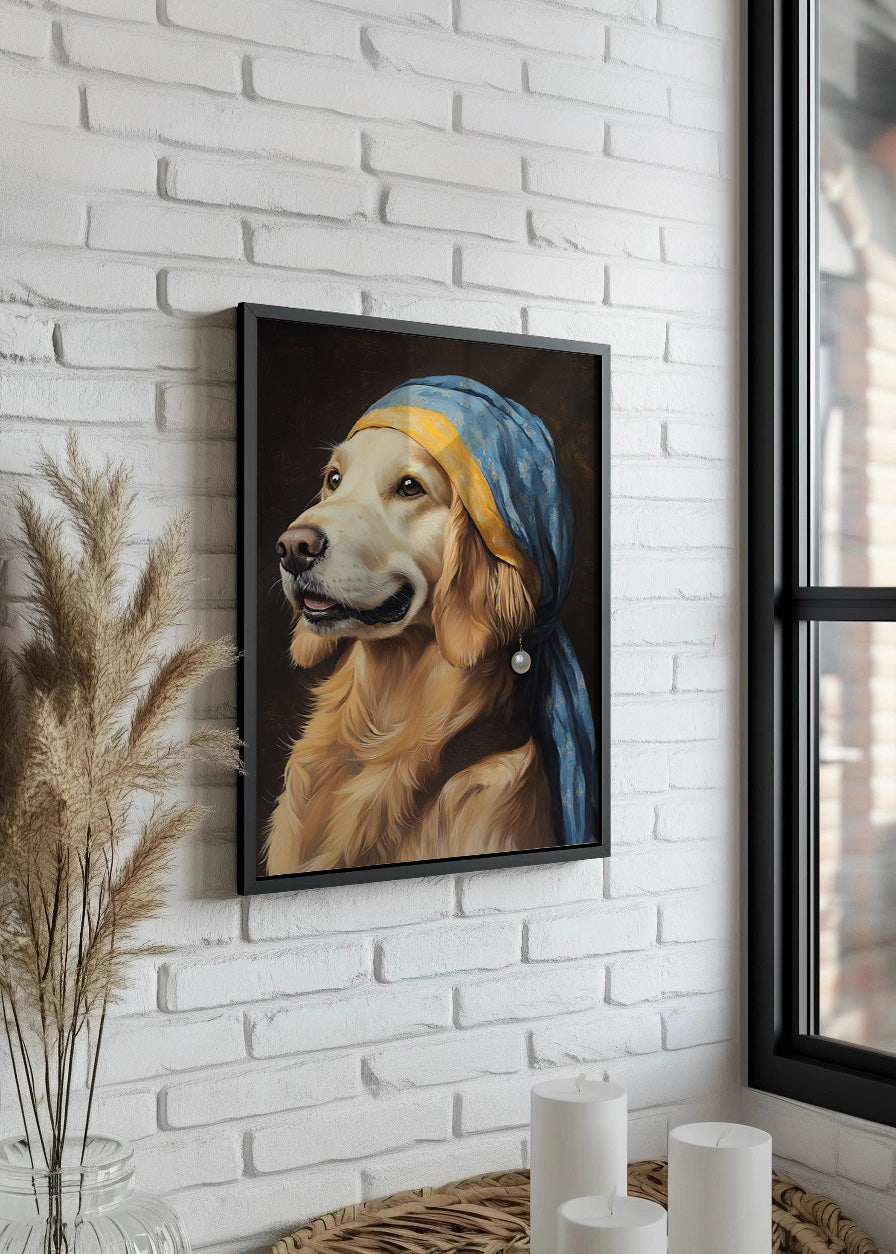 Cuadro ​La joven de la perla - perro