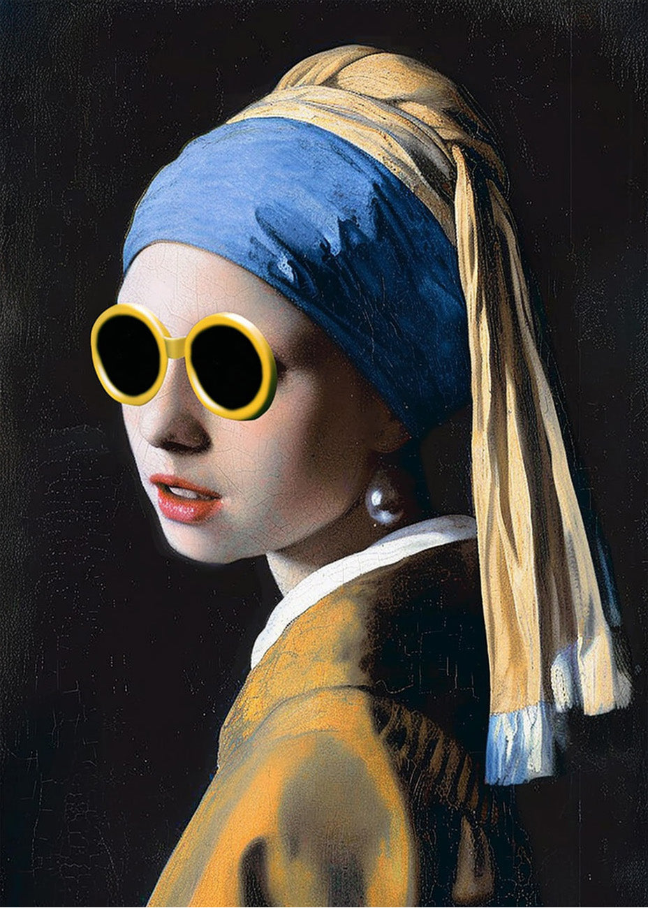 Cuadro ​La joven de la perla con gafas