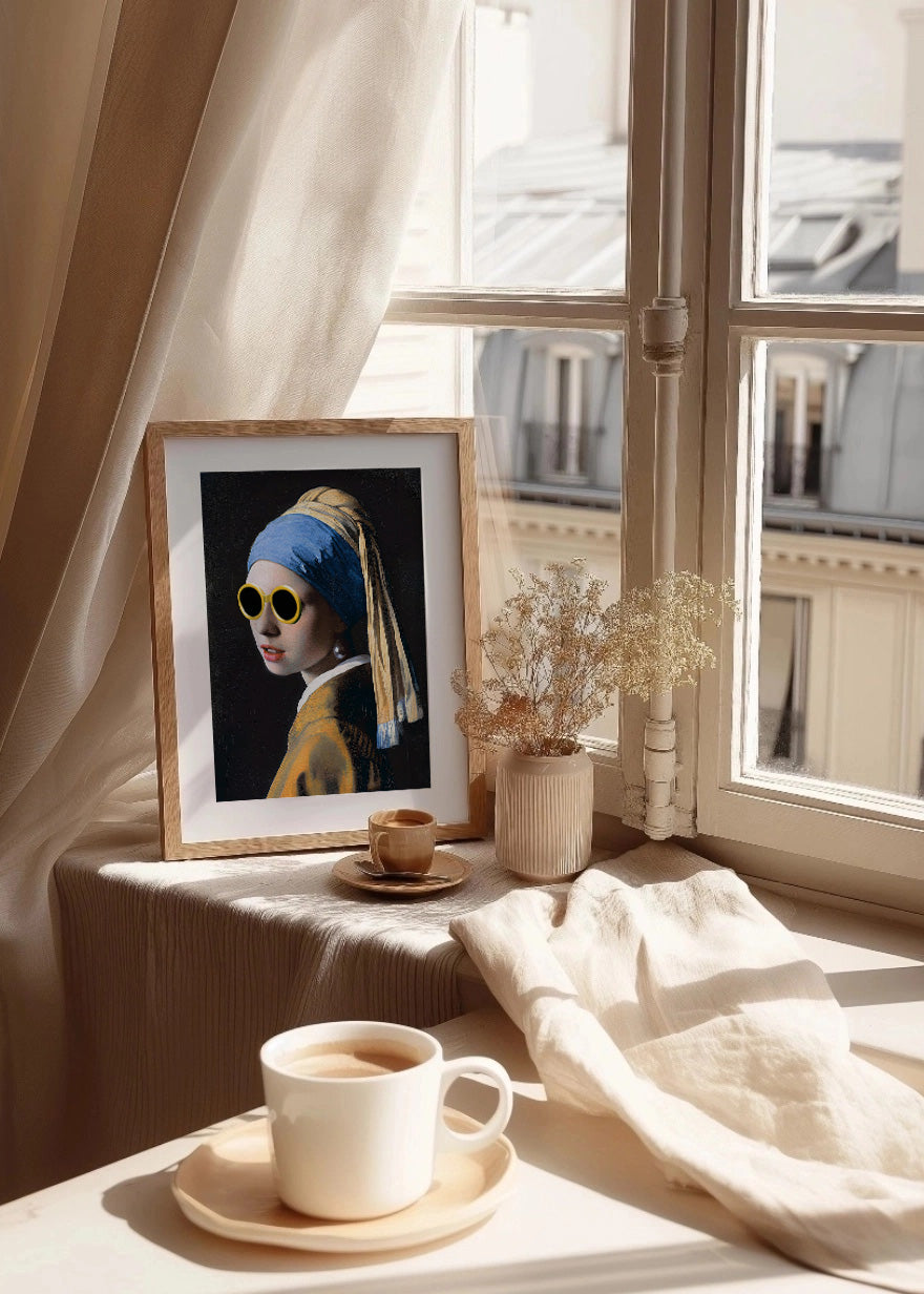 Cuadro ​La joven de la perla con gafas