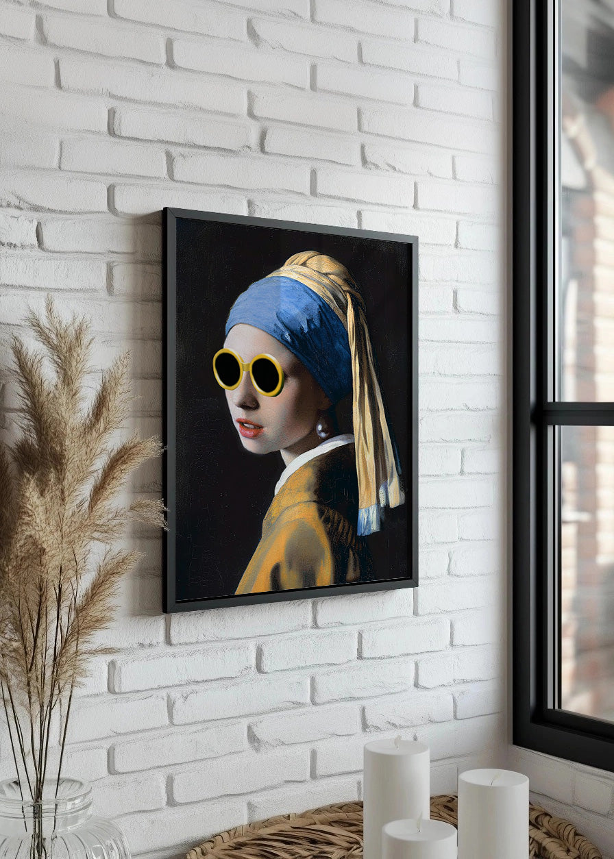 Cuadro ​La joven de la perla con gafas