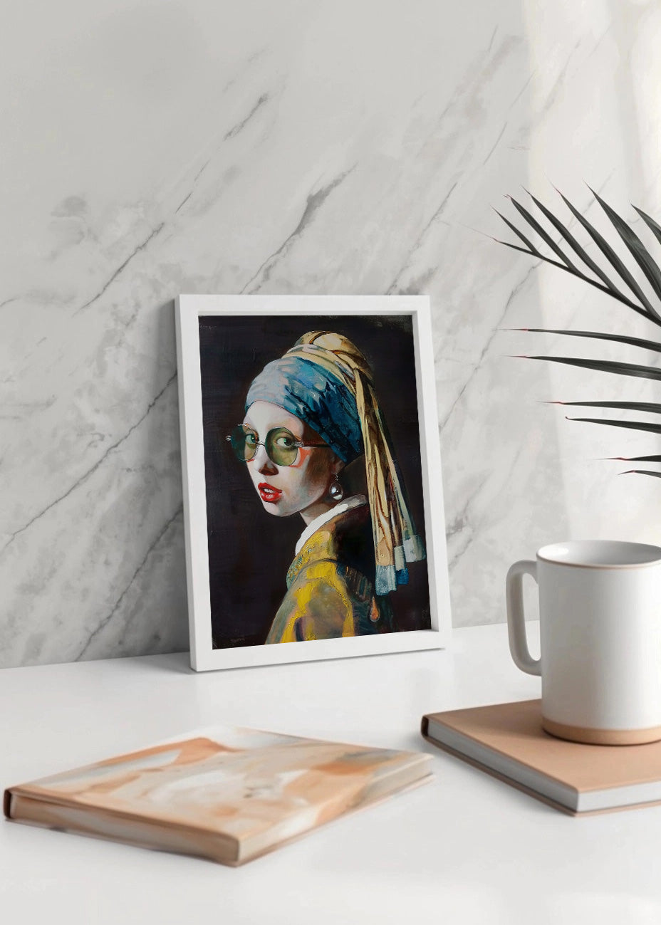 Cuadro ​La joven de la perla maquillada