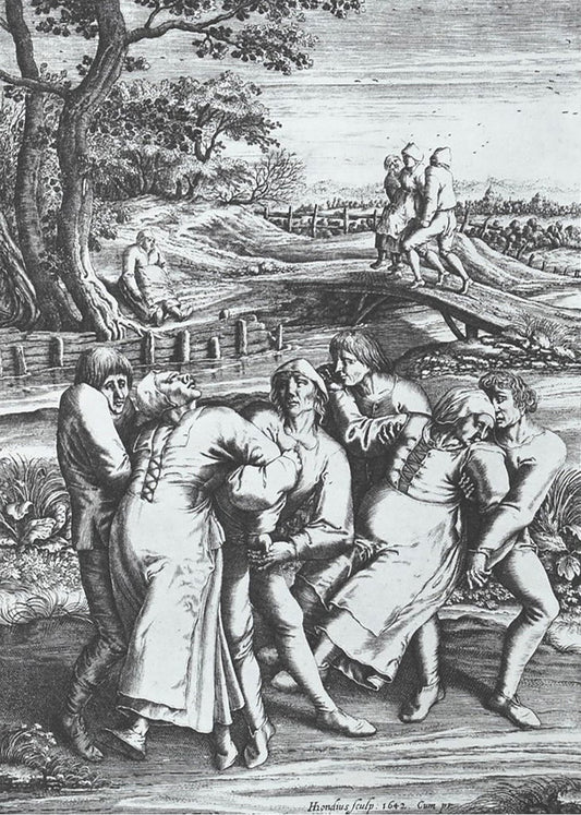 Cuadro ​La peregrinación de los epilépticos a la iglesia de Molenbeek. (Pieter Bruegel The Elder)