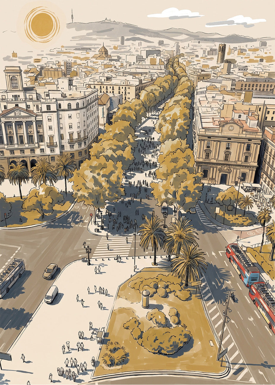 Cuadro Las Ramblas - New Beige