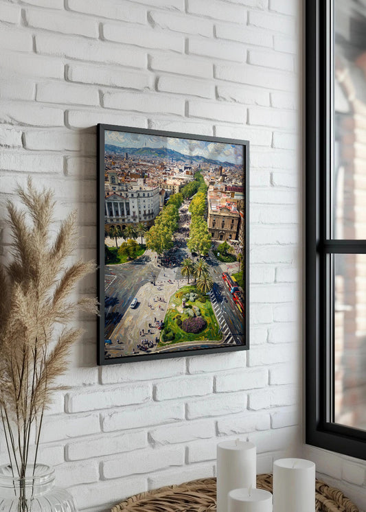 Cuadro Las Ramblas de Barcelona - Impresionista