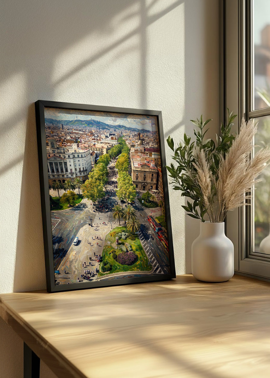 Cuadro Las Ramblas de Barcelona - Impresionista