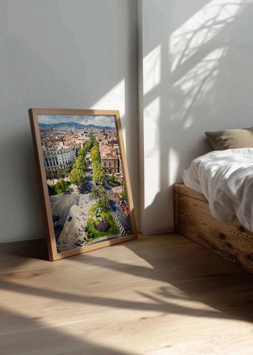 Cuadro Las Ramblas de Barcelona - Impresionista