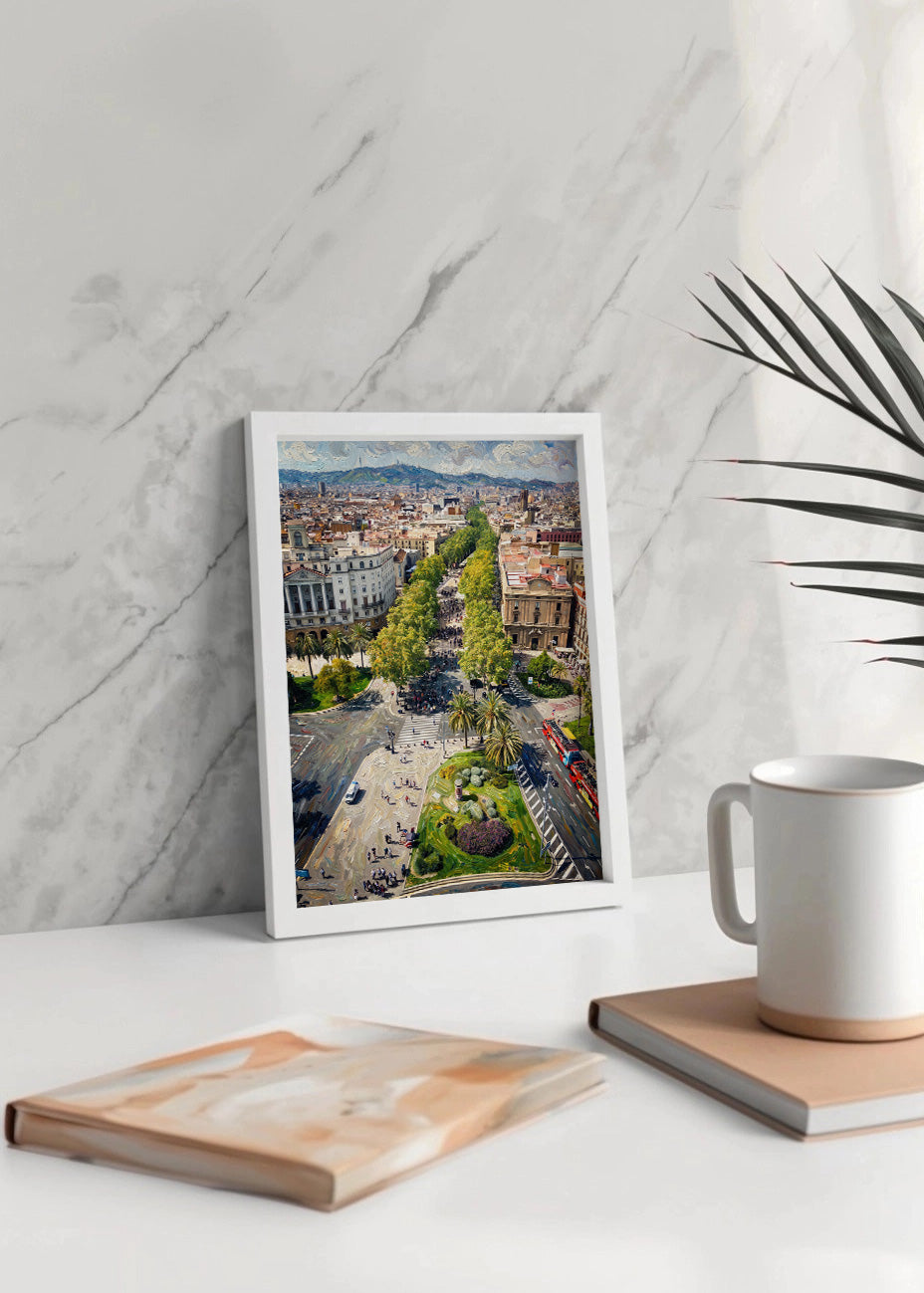 Cuadro Las Ramblas de Barcelona - Impresionista