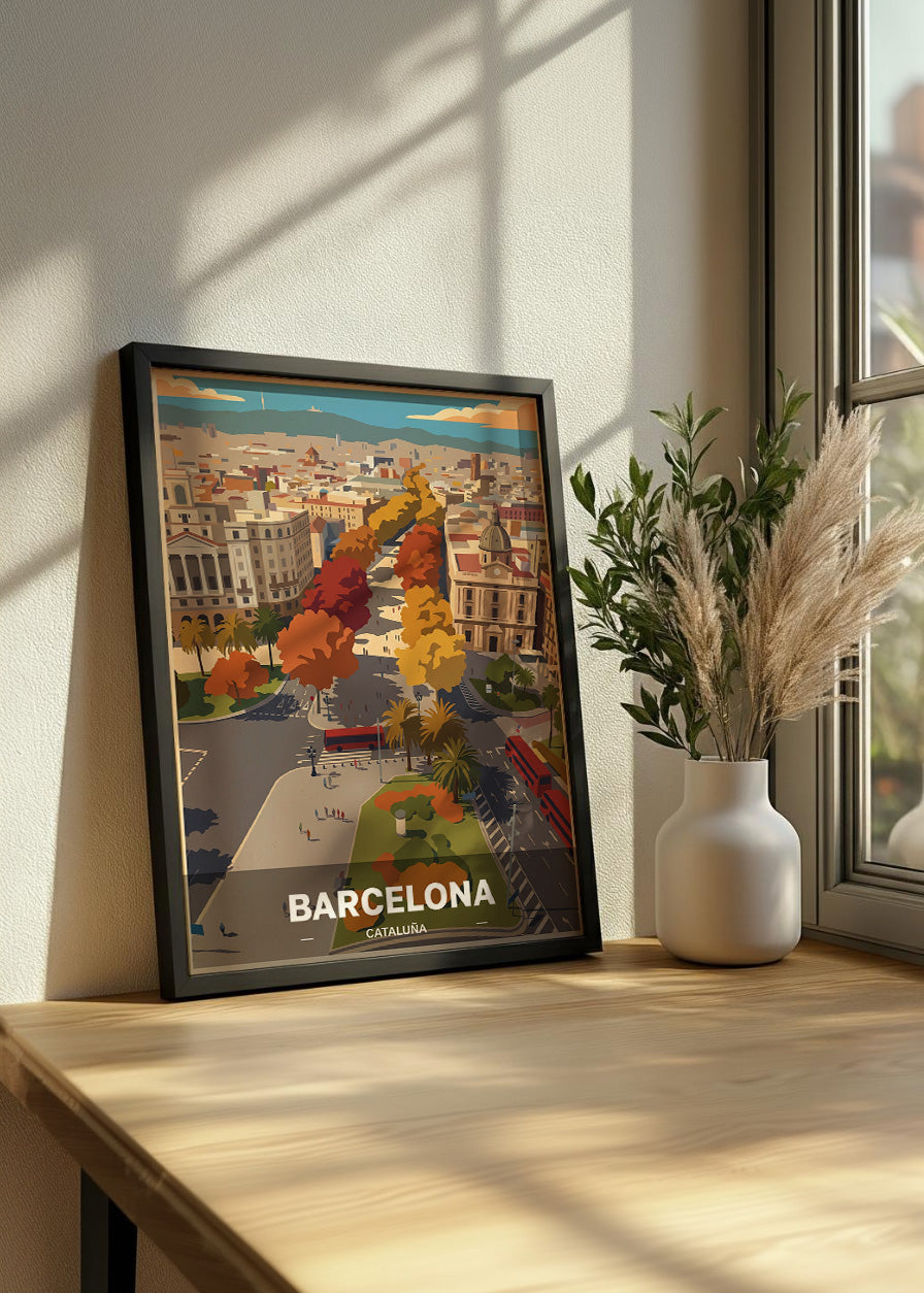 Cuadro Las Ramblas de Barcelona - Otoño_1