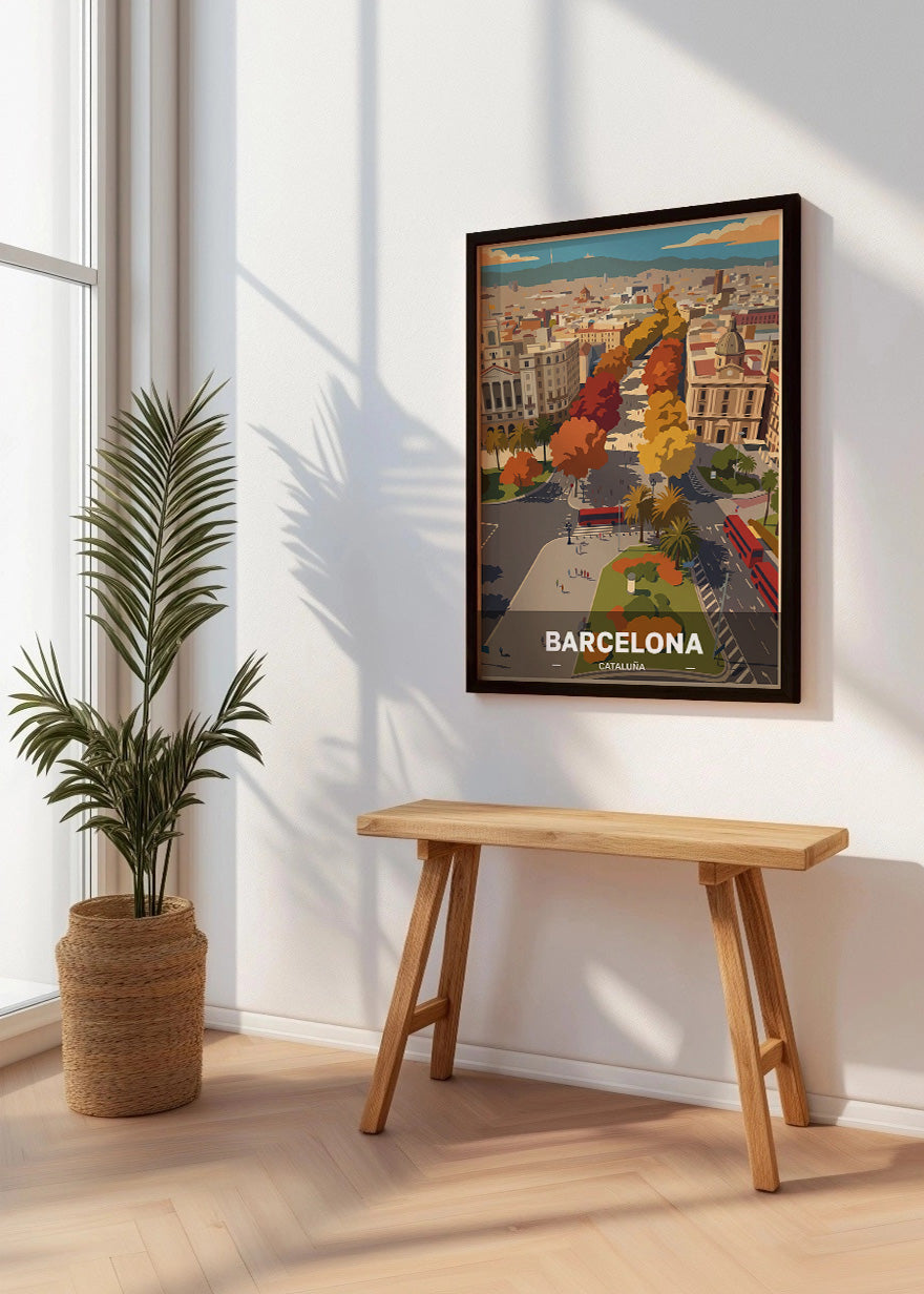 Cuadro Las Ramblas de Barcelona - Otoño_1