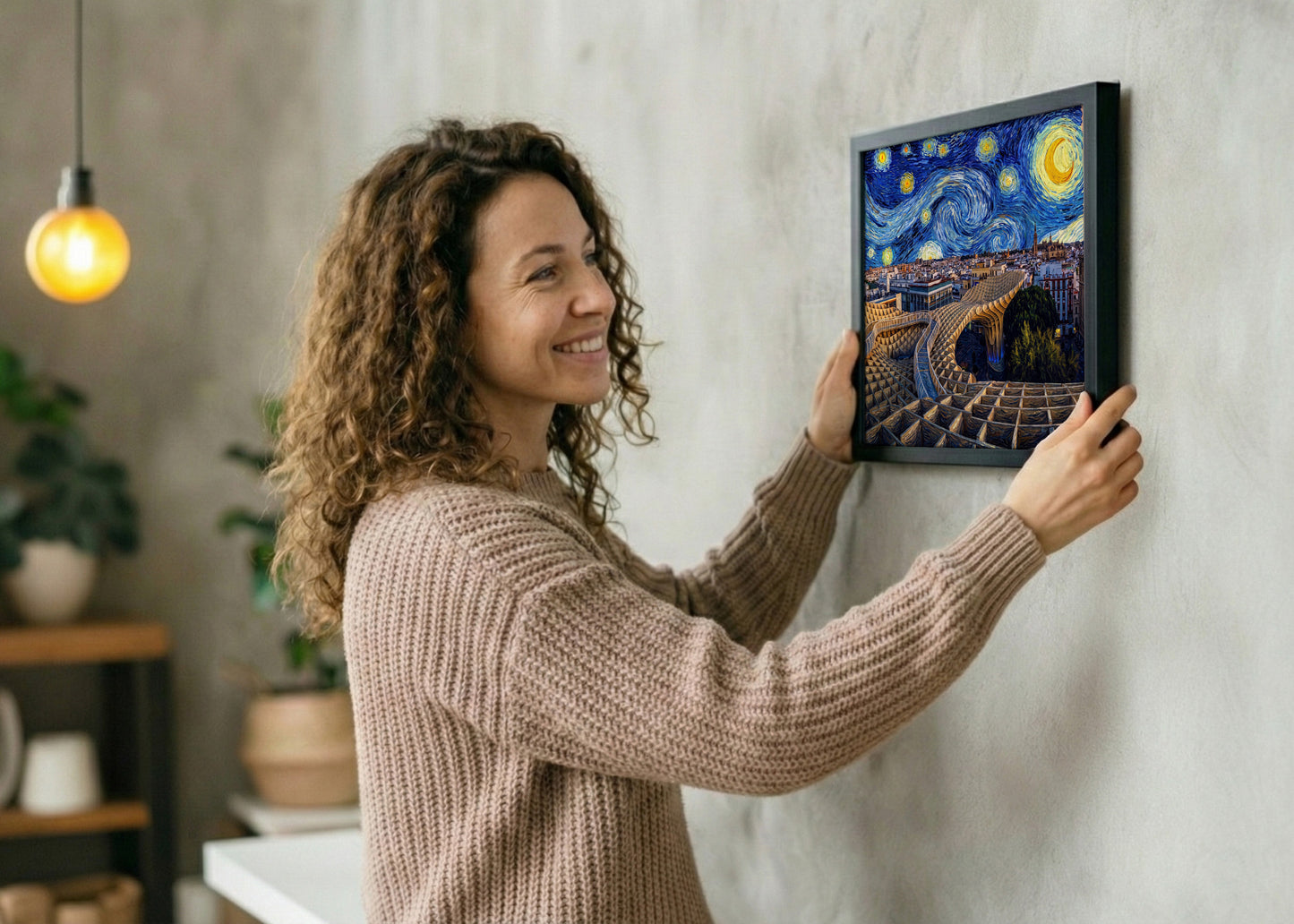 Cuadro Las Setas de Sevilla - Noche Estrellada