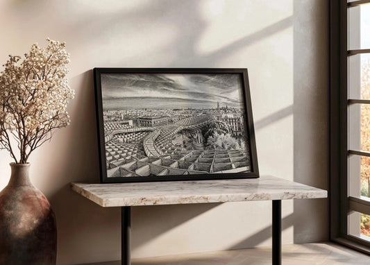 Cuadro Las Setas de Sevilla estilo lápiz