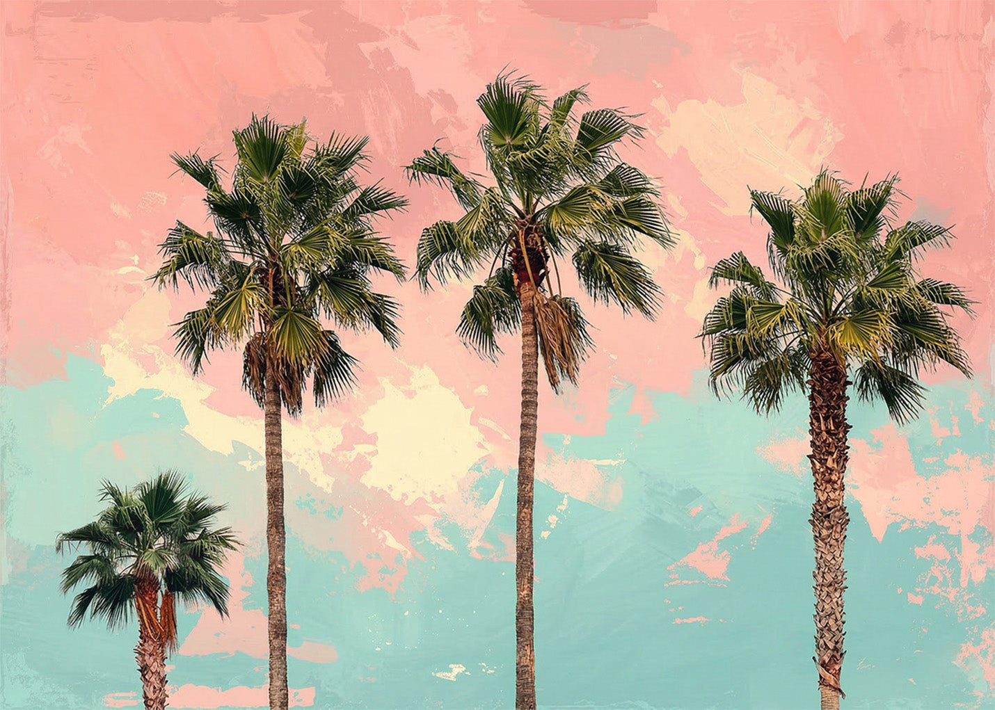 Cuadro Las palmeras pastel