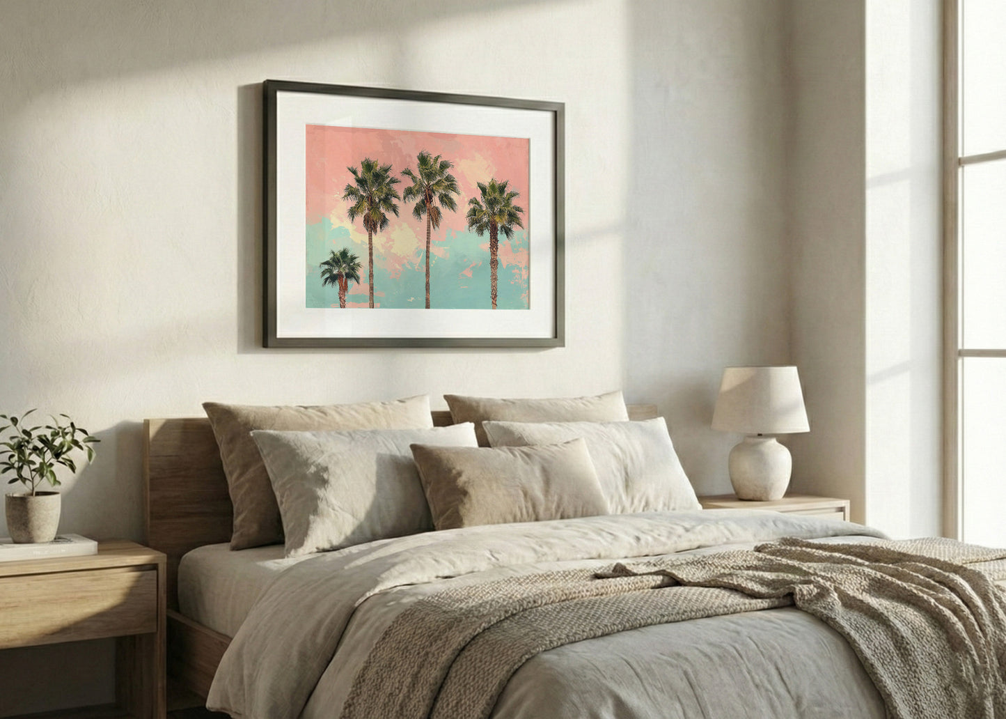 Cuadro Las palmeras pastel