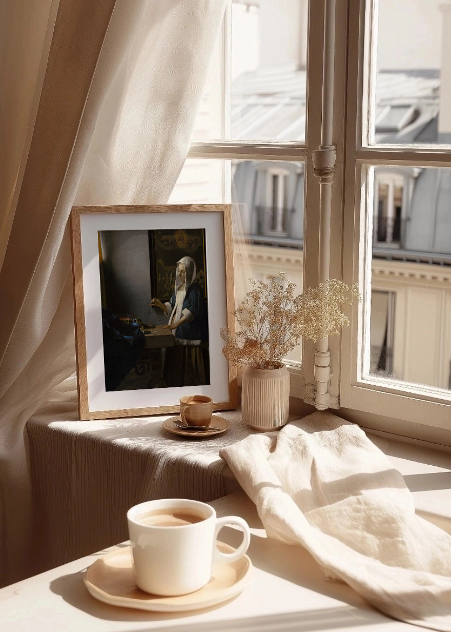 Cuadro ​La tasadora de Perlas - Mujer con una balanza (Johannes Vermeer)