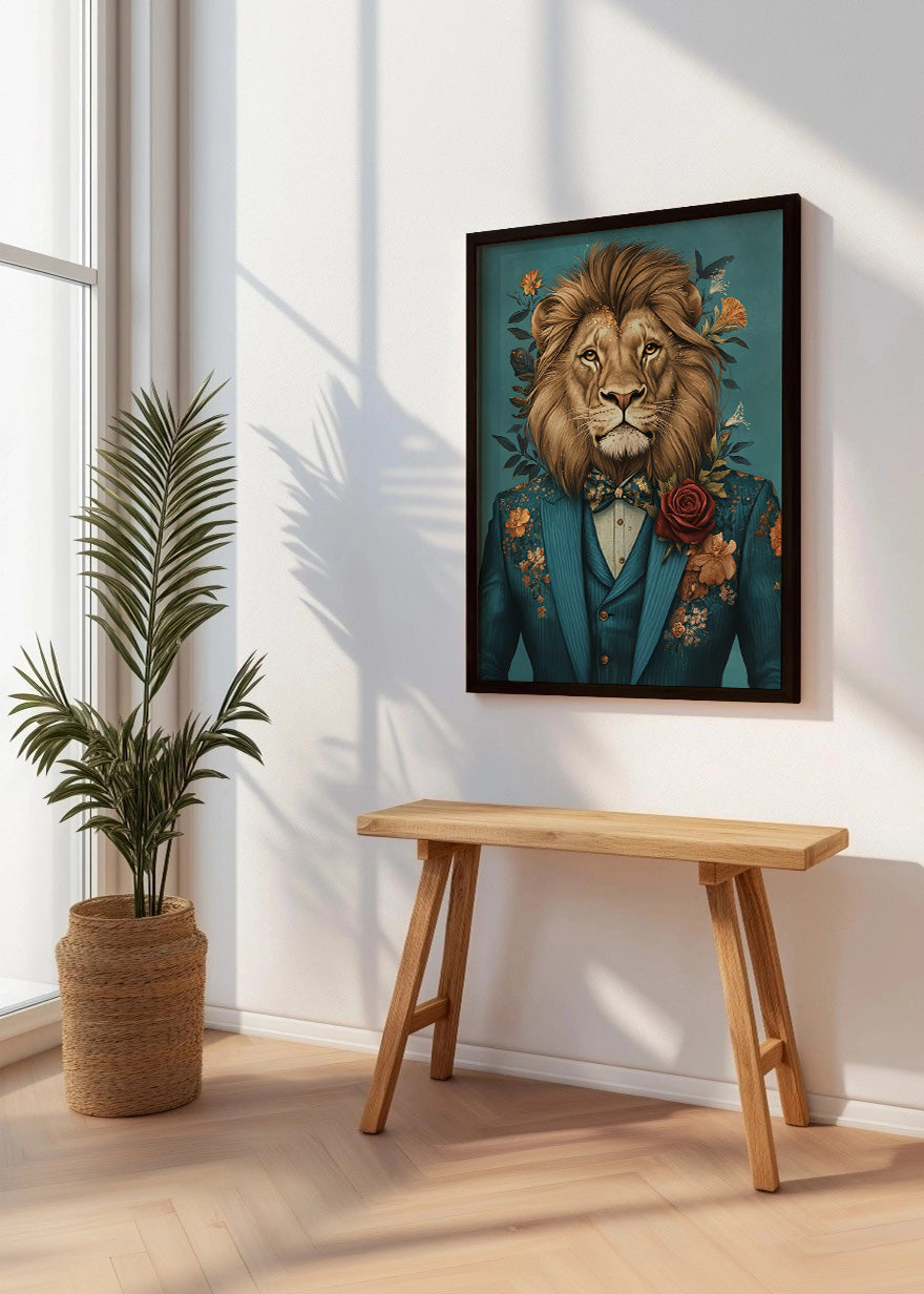 Cuadro León vestido como persona con traje