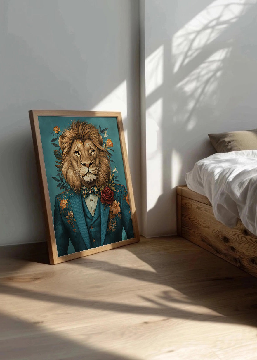 Cuadro León vestido como persona con traje